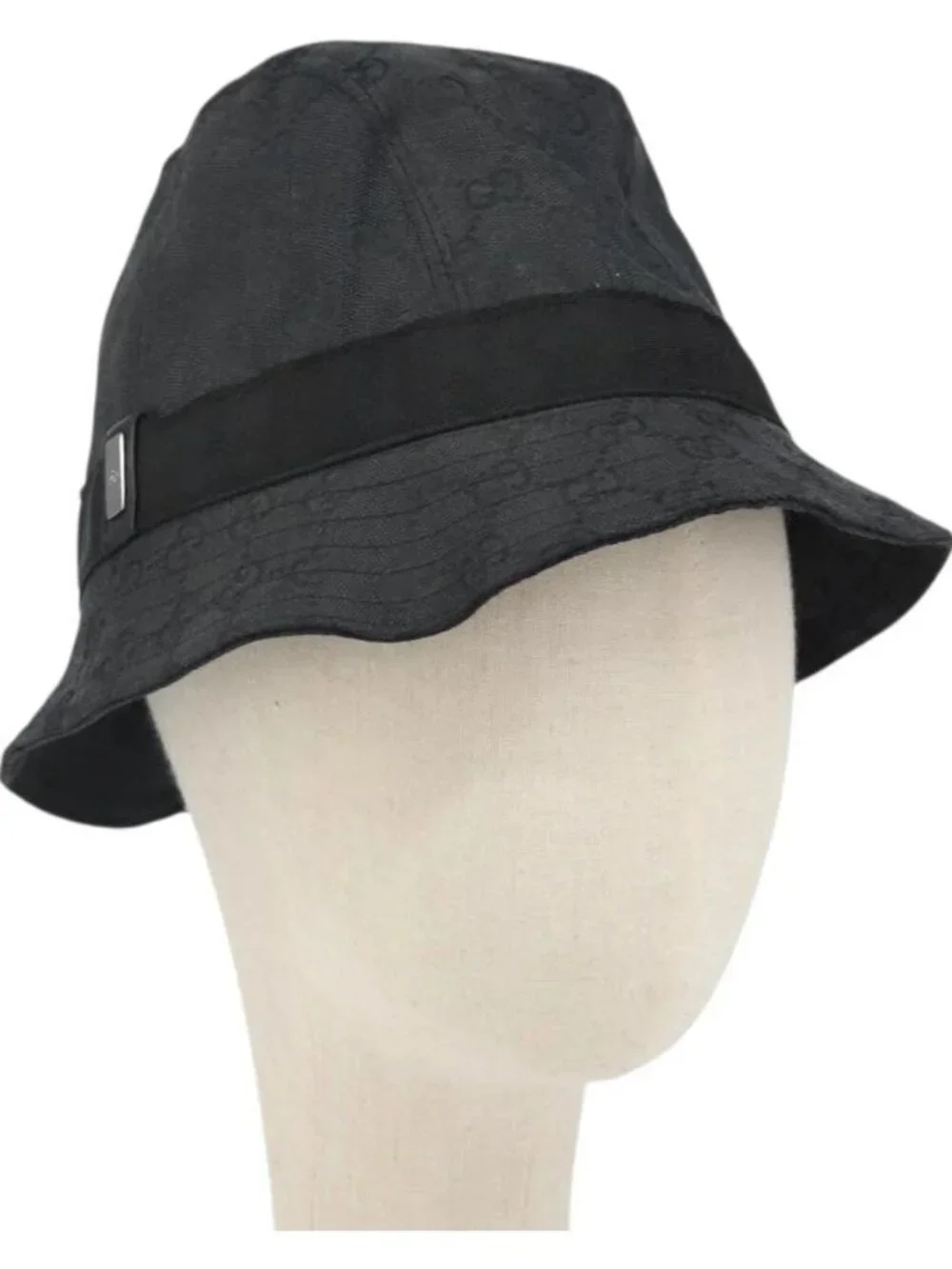 GUCCI GG Canvas Bucket Hat L Black Auth hk3506